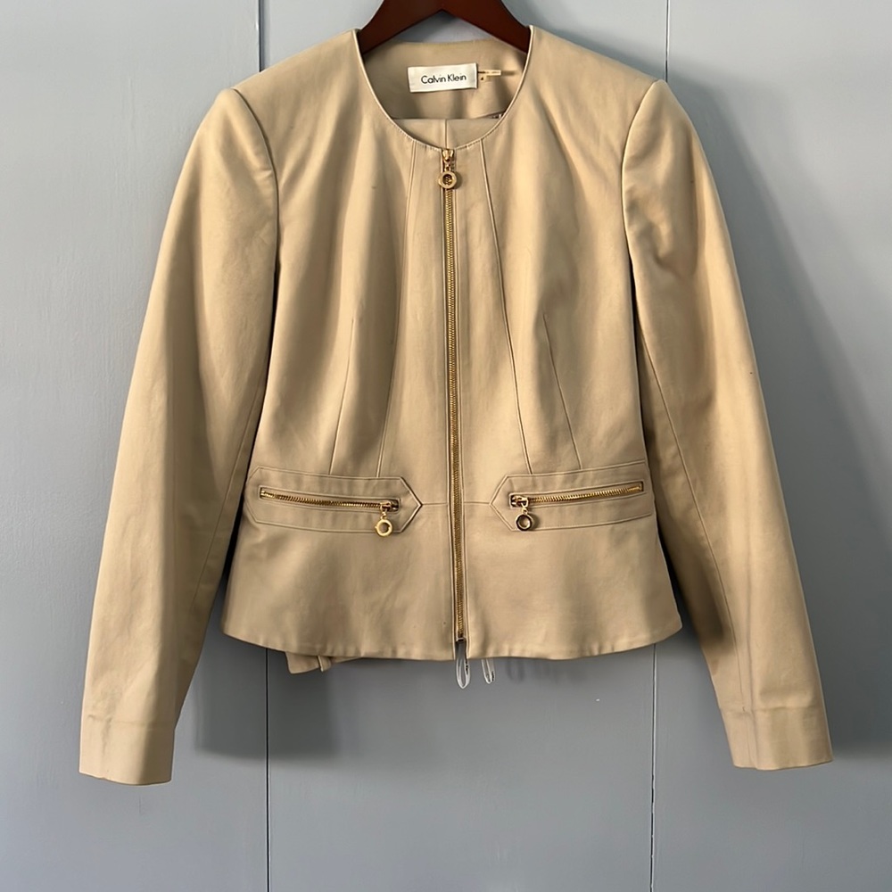 Calvin Klein Cream Two-Piece Womens Work Suit